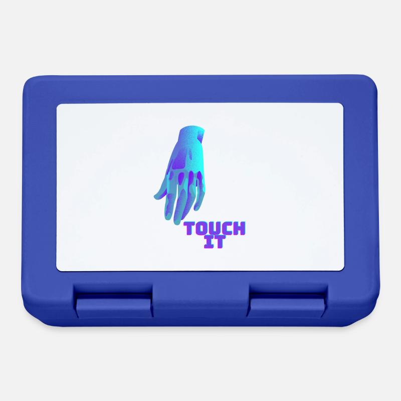 Touch It - blaue Hand - Brotdose - Royalblau