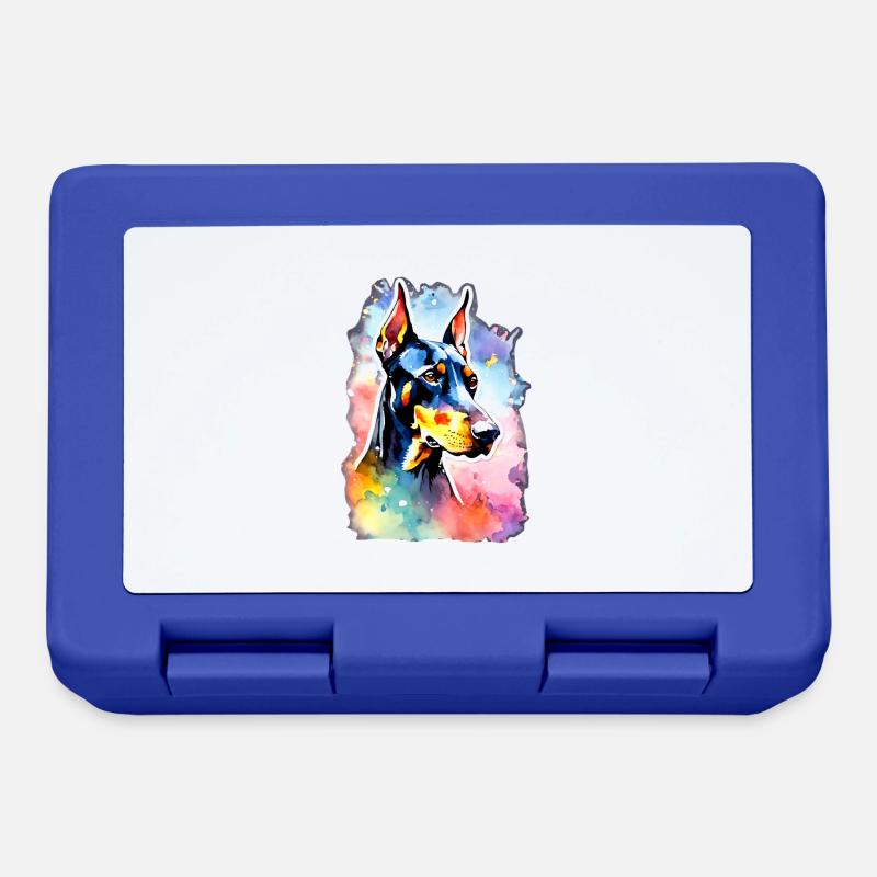 Doberman chien Doberman - Boîte à goûter - bleu royal