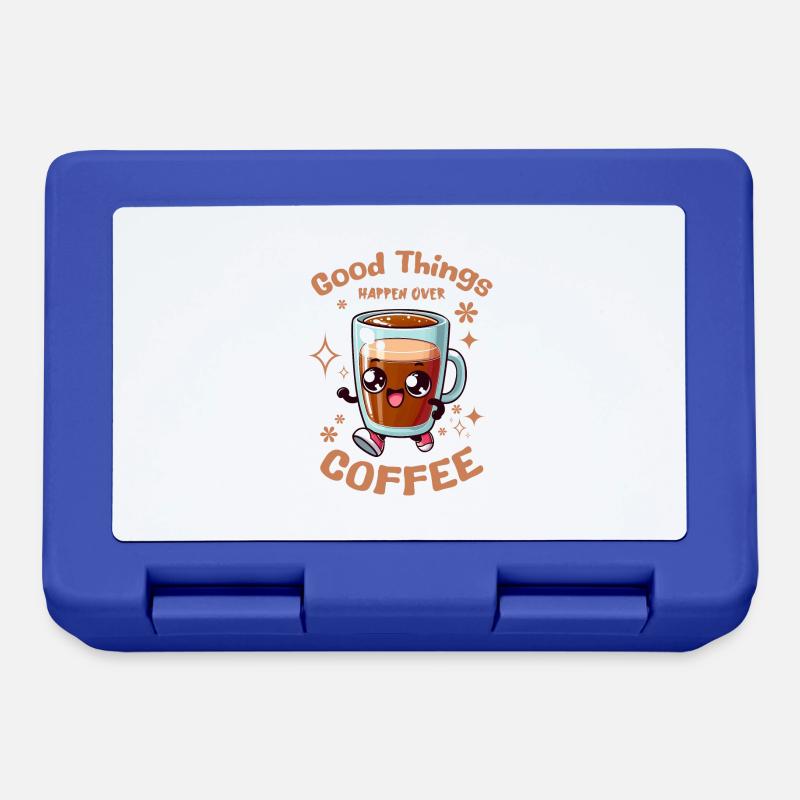 Good Things Happen Over Coffee - Lunchbox - royal blue