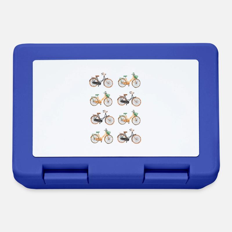 Vivid Vintage Bicycle Pattern - Lunchbox - royal blue