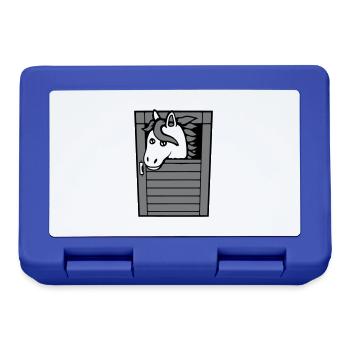 Horse Stable Pony Horse Peeps Cute - Lunchbox - royal blue - Front