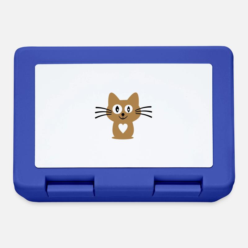 Katze - Brotdose - Royalblau
