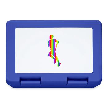 Bunter Läufer Regenbogen - Brotdose - Royalblau - Vorne
