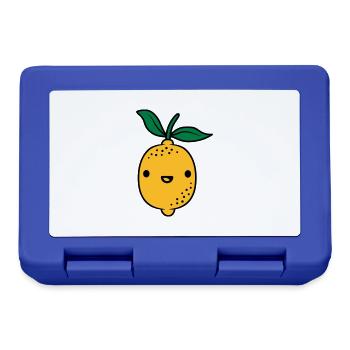 Fruit de citron kawaii - Boîte à goûter - bleu royal - Devant