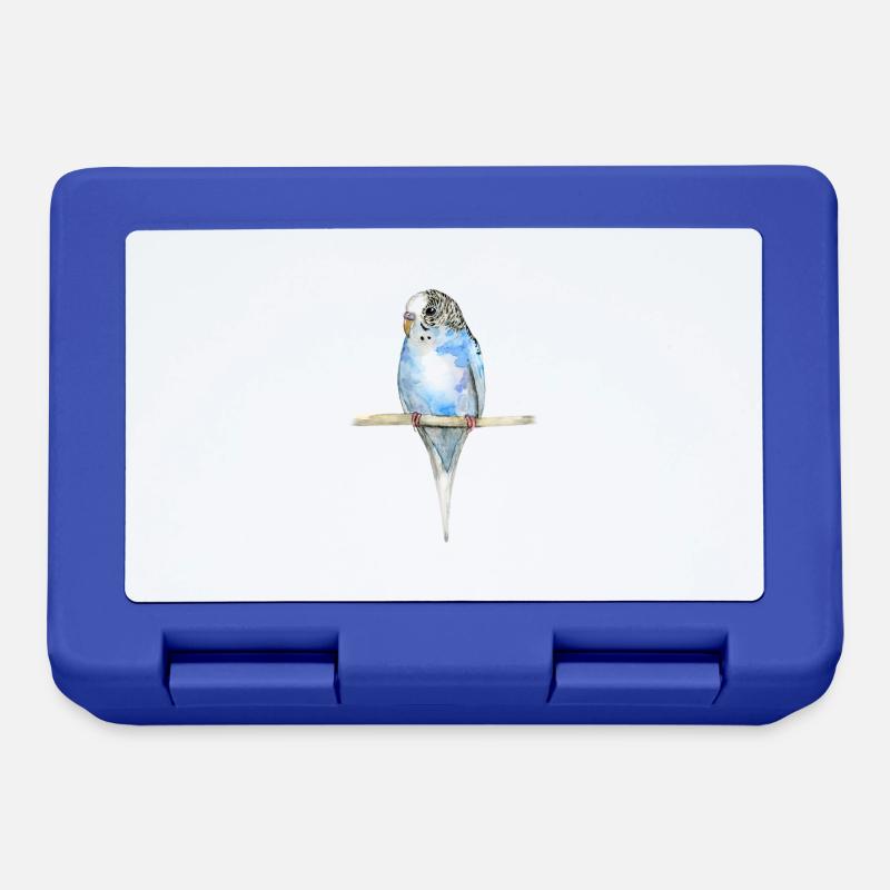Aquarelle bleue tachetée de budgerigar - Boîte à goûter - bleu royal