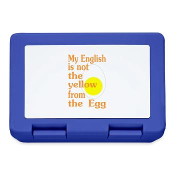 My English is not the yellow from the Egg-Version2 - Brotdose - Royalblau - Vorne