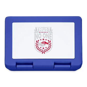 trust no one quote - Lunchbox - royal blue - Front