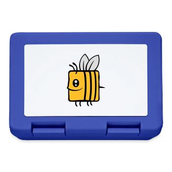 Square little cute bee - Lunchbox - royal blue - Front