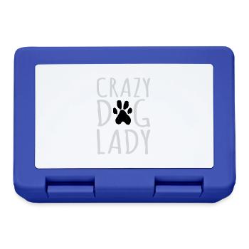 Citation de Crazy Dog Lady - Boîte à goûter - bleu royal - Devant