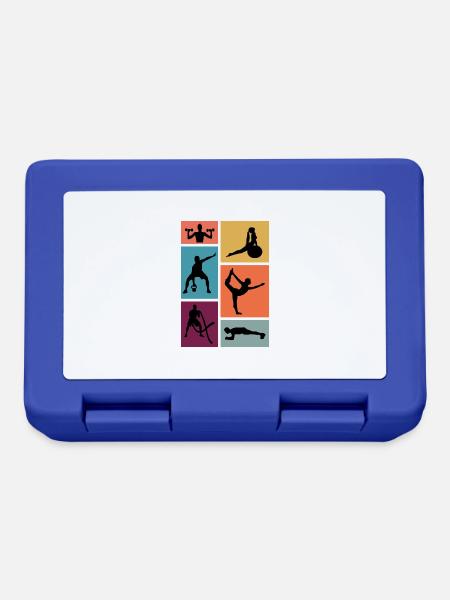 Fitness Übung Workout Fitnessstudio - Brotdose - Royalblau