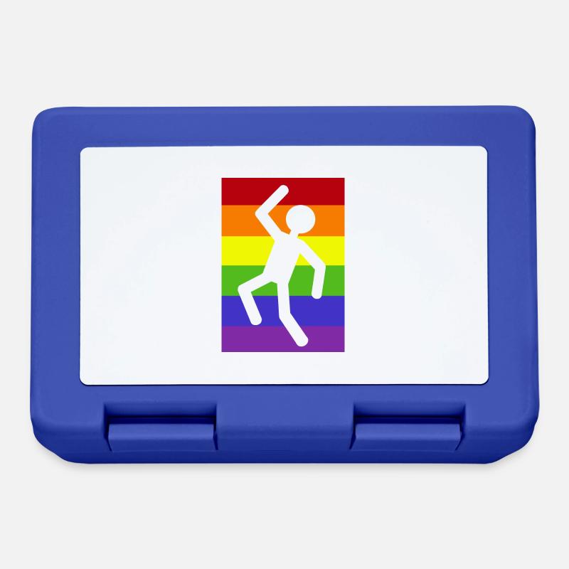 Man on a rainbow background - Lunchbox - royal blue