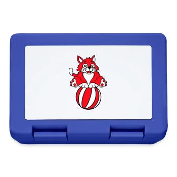Circus Cat Balanced Beach Ball Game Fun Fun - Lunchbox - royal blue - Front