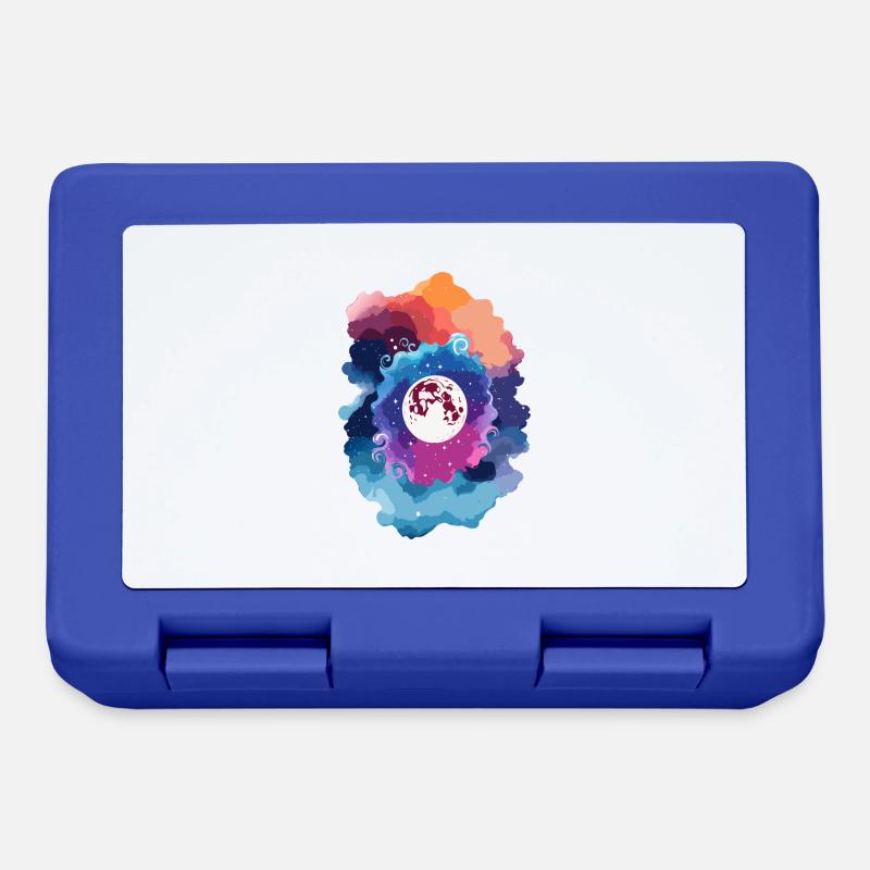 Full Moon Abstract Sky - Lunchbox - royal blue