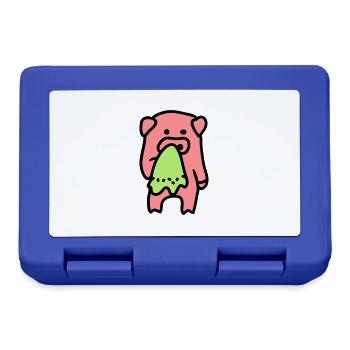 Pig sad / sick 3 - Lunchbox - royal blue - Front