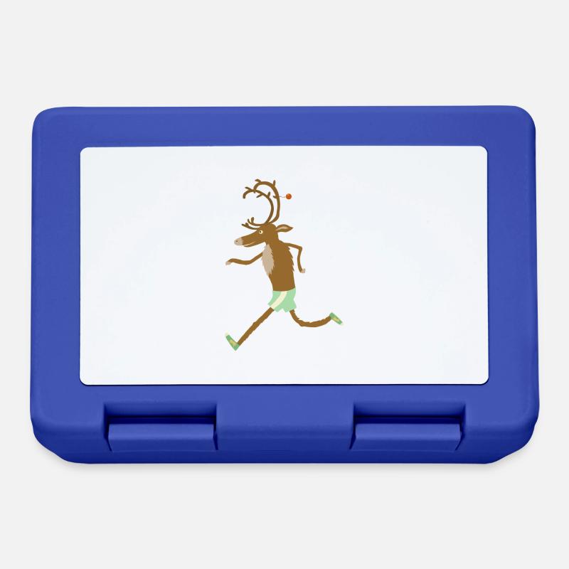 running reindeer - Lunchbox - royal blue