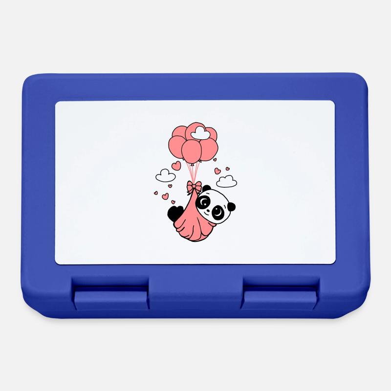 Panda cub in the clouds - Lunchbox - royal blue