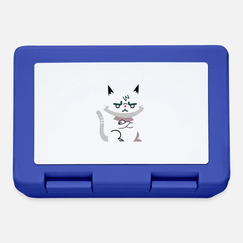 Angry cat - Lunchbox - royal blue