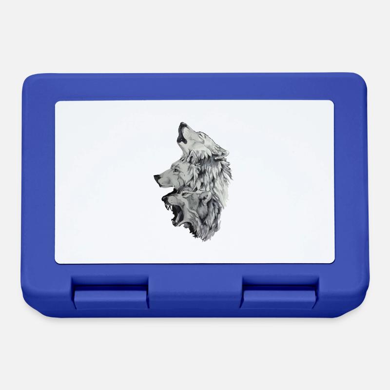 Three wolves - Lunchbox - royal blue