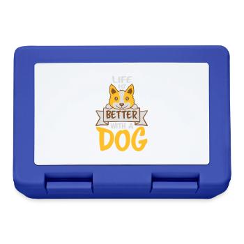 mieux avec un chien - Boîte à goûter - bleu royal - Devant