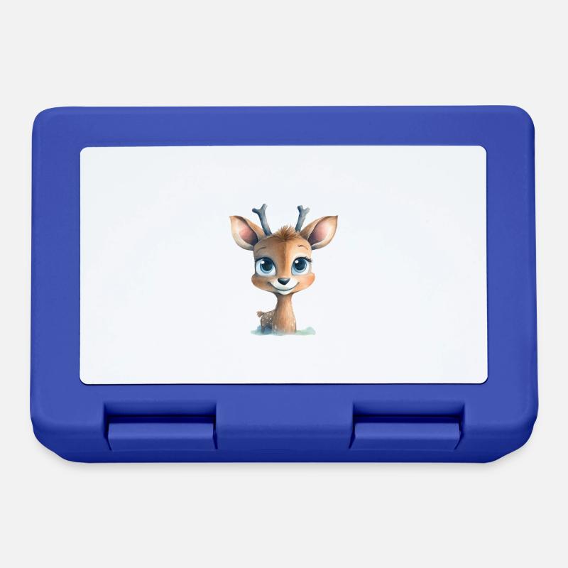 Cerf Mignon Animaux de la forêt Aquarelle - Boîte à goûter - bleu royal