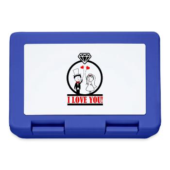 i love you 2 - Lunchbox - royal blue - Front