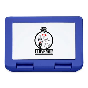 je t'aime 1 - Boîte à goûter - bleu royal - Devant