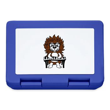 mignon nerd hérisson jouant clavier piano lunettes animal - Boîte à goûter - bleu royal - Devant