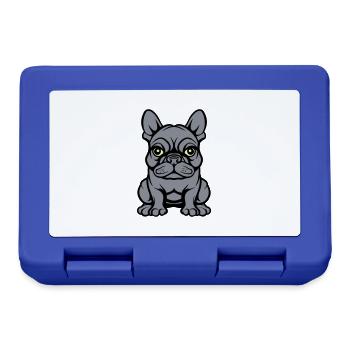 Bulldogg Chien Bande dessinée - Boîte à goûter - bleu royal - Devant