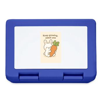 Kawaii Bunny Hugging Giant Carrot - Lunchbox - royal blue - Front