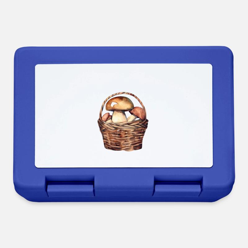 Cèpes dans un panier - Boîte à goûter - bleu royal
