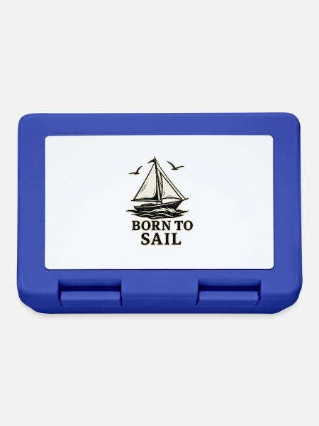Born to Sail – Adventure Sailboat Design Vintage - Lunchbox - royal blue