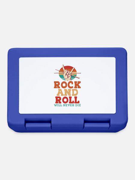 Rock and Roll will never Die - Brotdose - Royalblau