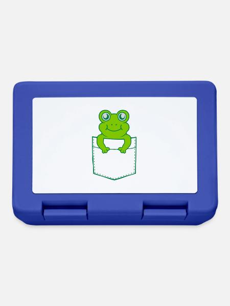 Unterwegs Hemdtasche Frosch Comic - Brotdose - Royalblau