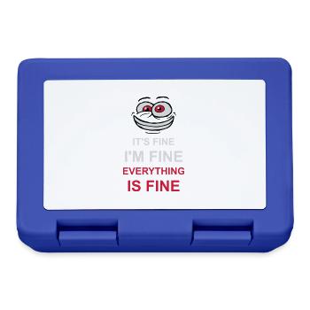 everything is fine Zitat - Brotdose - Royalblau - Vorne