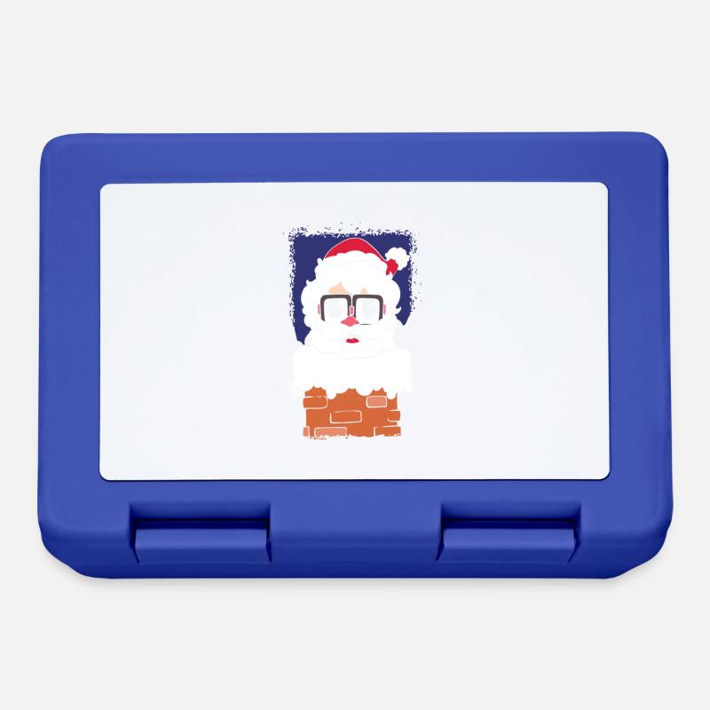 Le Père Noël dans la cheminée - Boîte à goûter - bleu royal