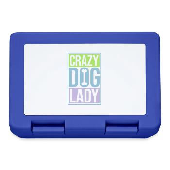 Citation de Crazy Dog Lady - Boîte à goûter - bleu royal - Devant