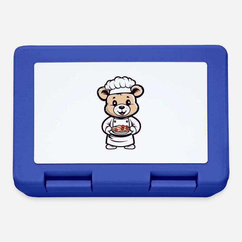 Cute chef chef teddy bear in the kitchen - Lunchbox - royal blue