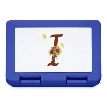 Buchstabe i Sonnenblume Schmetterling - Brotdose - Royalblau - Vorne
