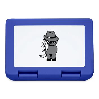 Horse Gangster Hat Sunglasses Criminal Cool - Lunchbox - royal blue - Front