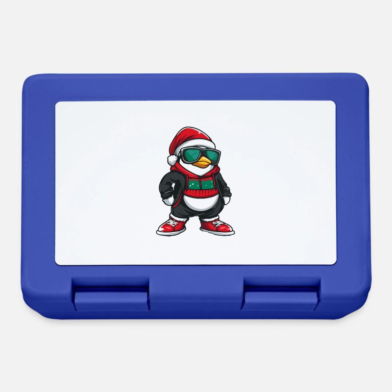 Pingouin Noël Noël - Boîte à goûter - bleu royal