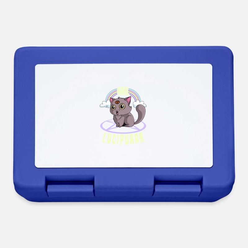 Grêle satanique mignon Lucipurr Rainbow Kitty Goth - Boîte à goûter - bleu royal
