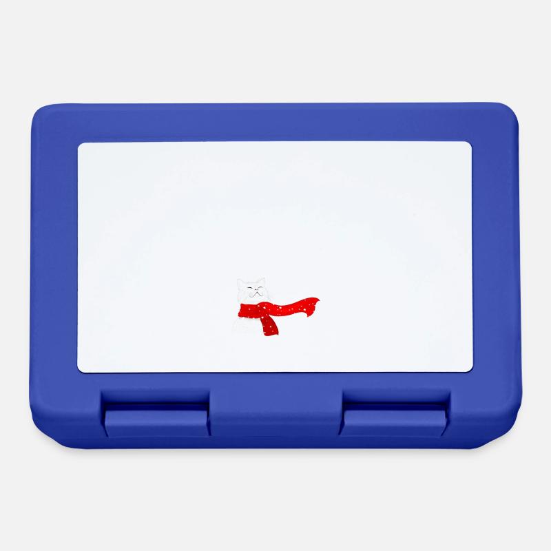 Chat blanc dans une tempête de neige - Boîte à goûter - bleu royal