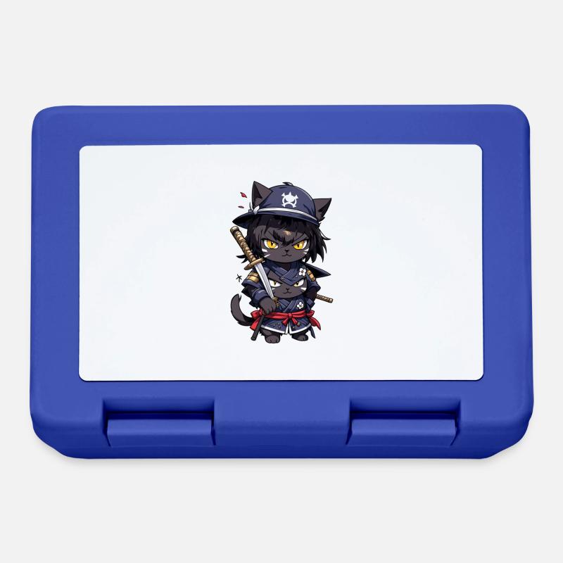 Ninja Katze - Samurai Kätzchen - Brotdose - Royalblau