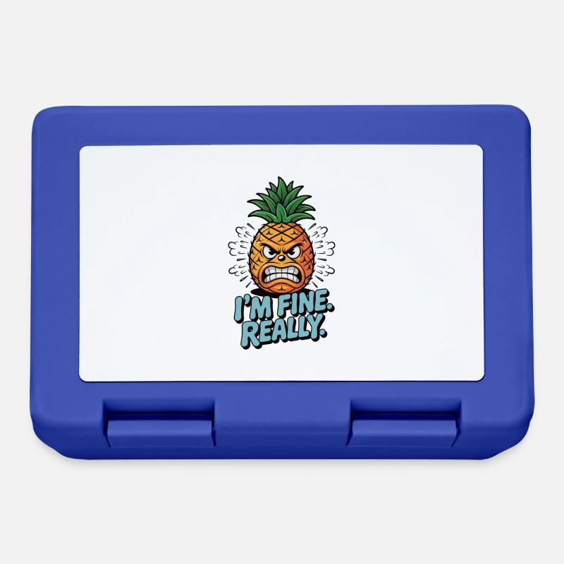 Sarkasmus mit Ananas - Ich bin okay. Echt jetzt! - Brotdose - Royalblau