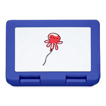 Pieuvre Ballon Volant Mignon Enfant Heureux Bande Dessinée - Boîte à goûter - bleu royal - Devant