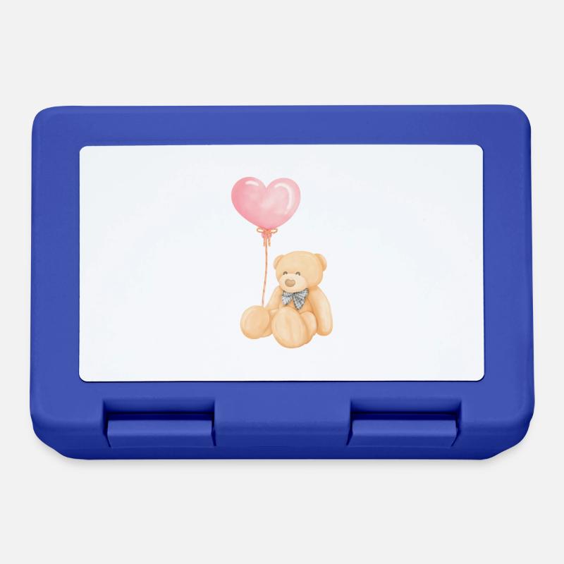 Teddy avec ballon - Boîte à goûter - bleu royal