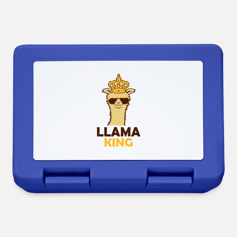 Llama King Chef cool - Boîte à goûter - bleu royal