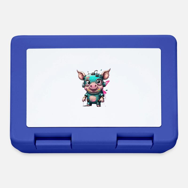 Cochon robot - Boîte à goûter - bleu royal