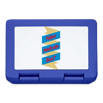 Fährt Bus Schriftzug Motto Motiv farbig Geschenk - Brotdose - Royalblau - Vorne