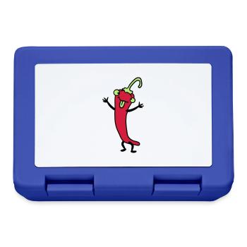 Chili chilli peppers hot funny comics - Lunchbox - royal blue - Front